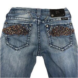 Miss Me Blue Boot Cut Jeans with Studded Details